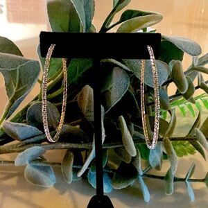 NWT Large Sterling Silver & Swarovski Crystals hoops in silver.
